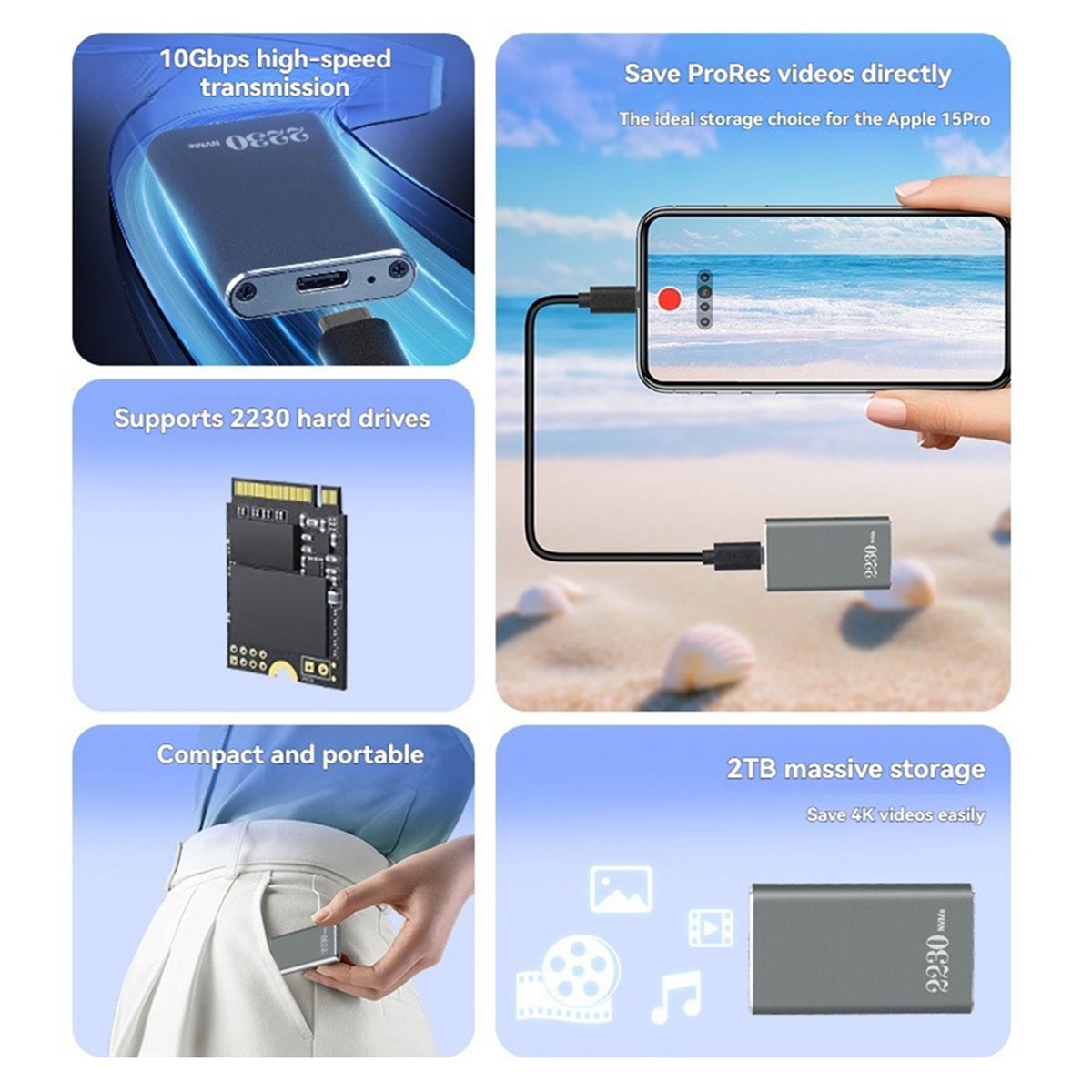 External Nvme Ssd - علبة A40I M.2 NVMe SSD -