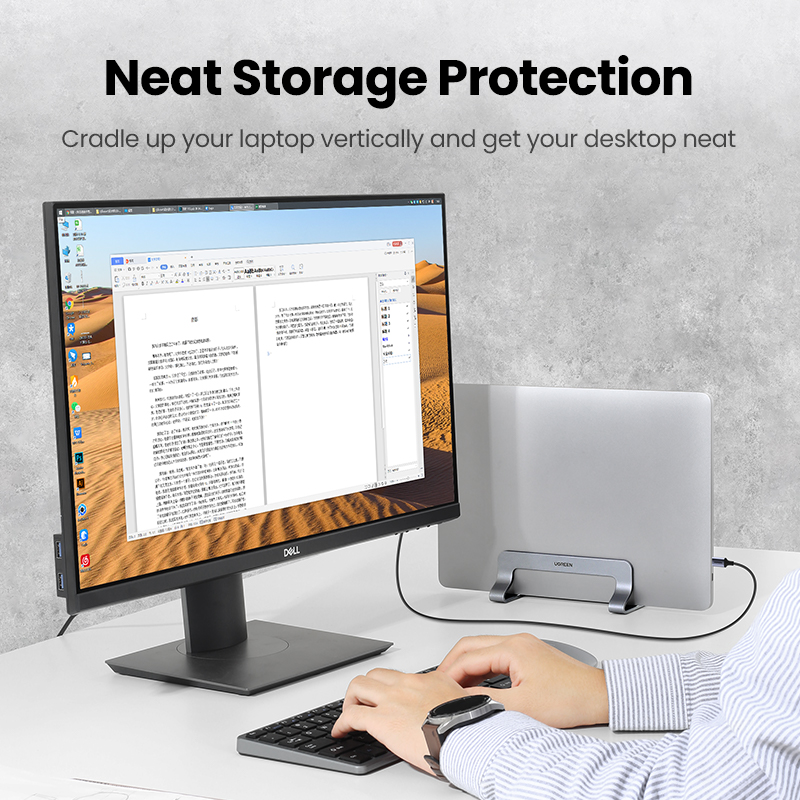 UGREEN-حامل حامل عمودي للكمبيو - مراجعة Laptop Stand Riser وسعره