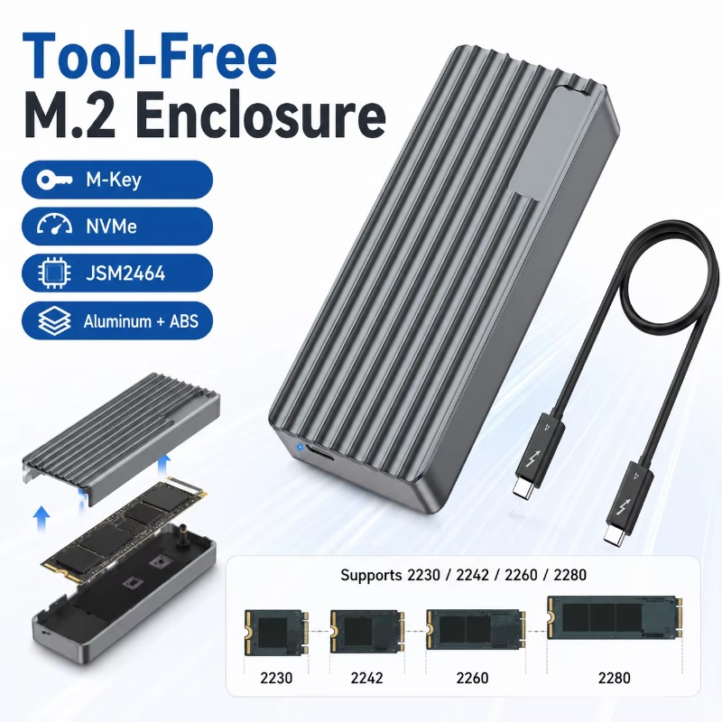 علبة خارجية لـ TBT3/USB4 M.2 N - مراجعة External Nvme Ssd وسعره