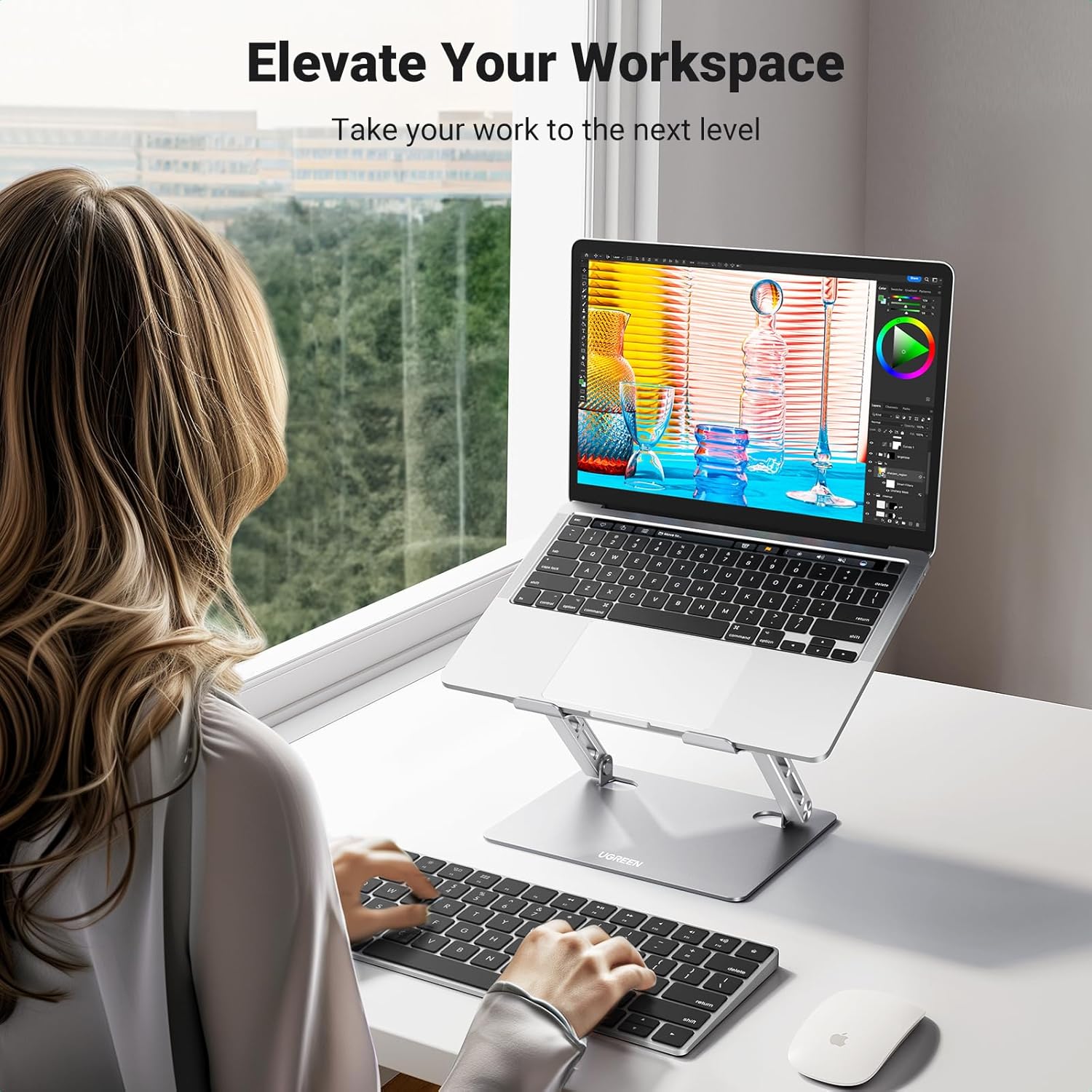 حامل كمبيوتر محمول UGREEN، حام - مراجعة Laptop Stand Riser وسعره